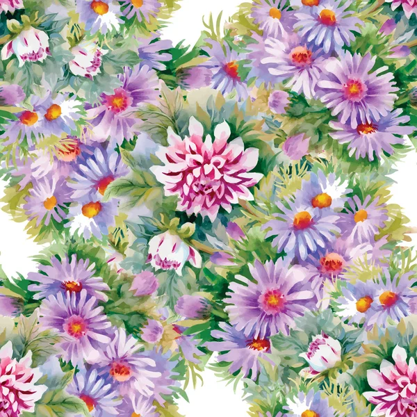 Beau motif de fleurs de jardin — Image vectorielle