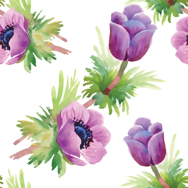 Schöne Gartenblumen Muster — Stockvektor