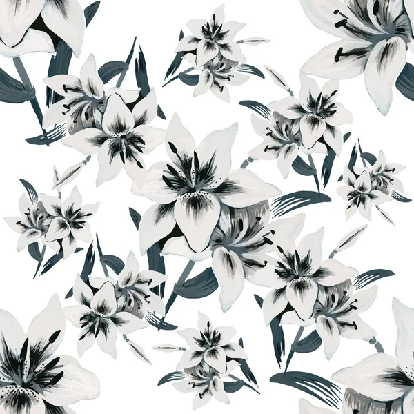 Tuin patroon met bloemen — Stockvector