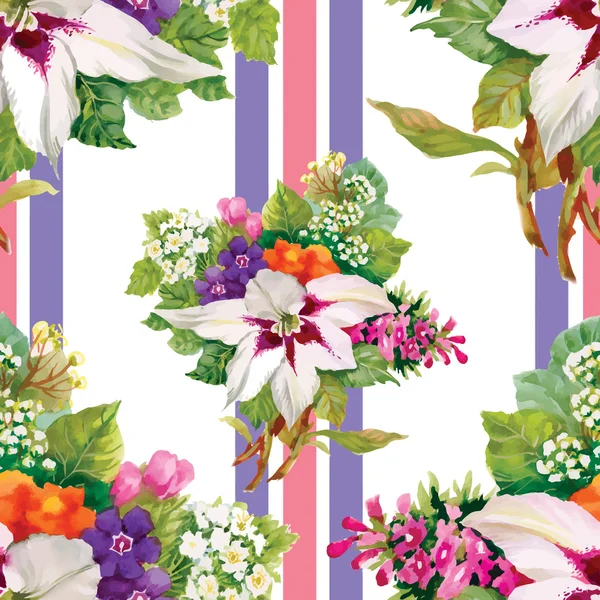 Bloemen naadloos patroon — Stockvector