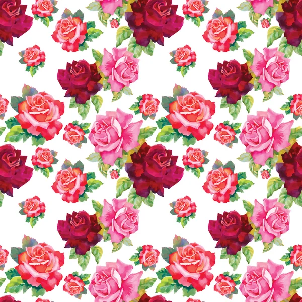Acuarela Rosas Flores — Vector de stock