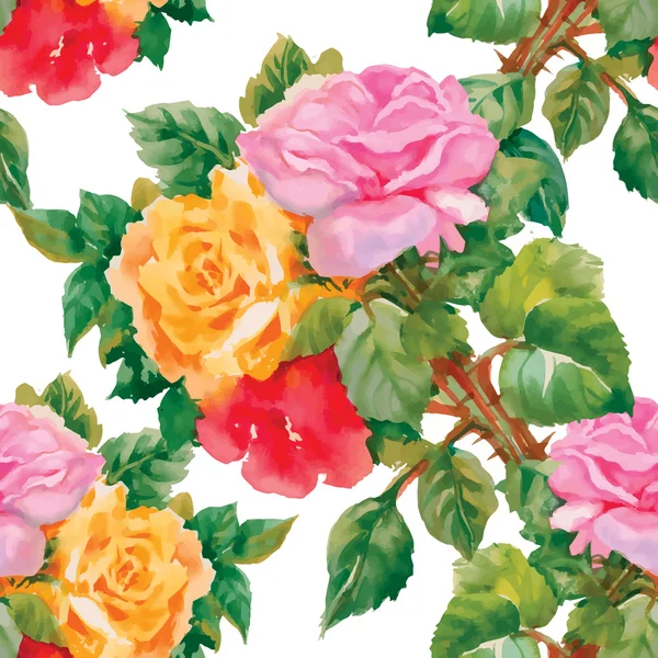 Floreciendo hermosas rosas flores — Vector de stock