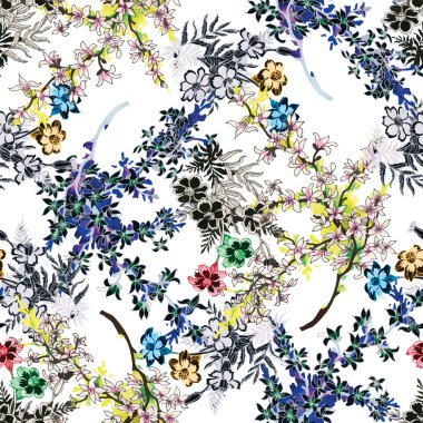 çiçek açan çiçek deseni