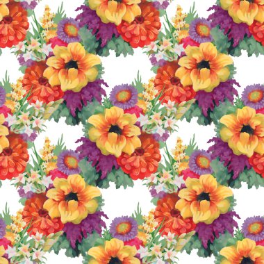 Bahçe çiçek açan çiçek deseni