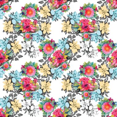 çiçekli Bahçe desen