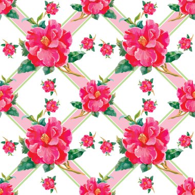 çiçek açan çiçekler desenle çayır