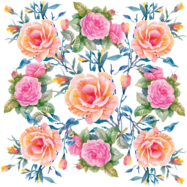Roses d'été fleurs — Image vectorielle