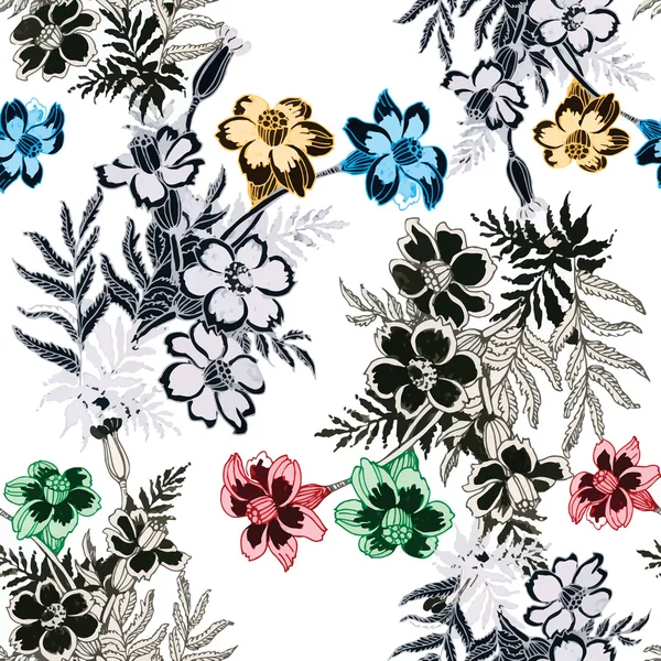 Floraison motif de fleurs — Image vectorielle