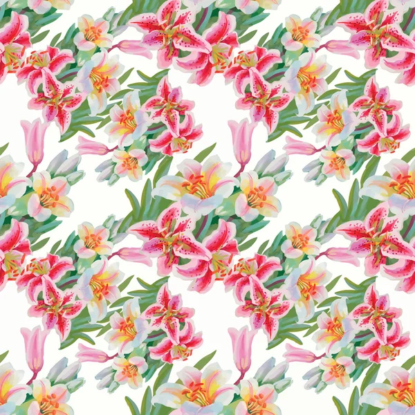 Floraison motif de fleurs — Image vectorielle