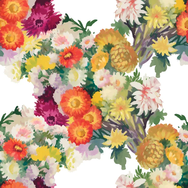 Giardino fioritura fiori modello — Vettoriale Stock