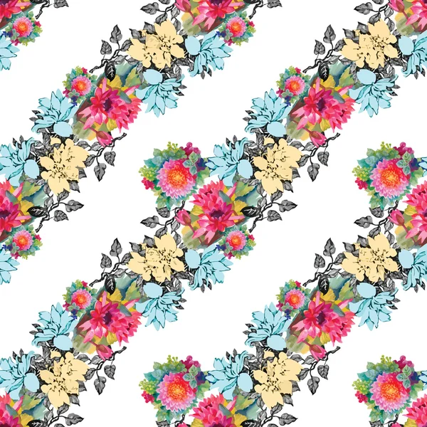 Motif de jardin avec des fleurs — Image vectorielle