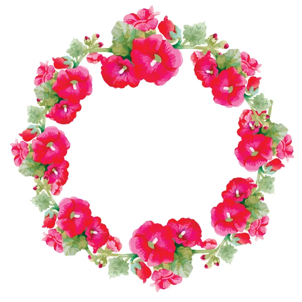 Blooming flowers wreath — Stock Vector
