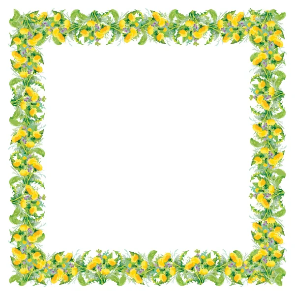 咲くタンポポの花のパターン — ストックベクタ