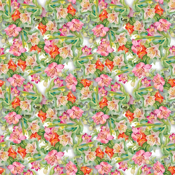 Blooming flowers pattern — Stock Vector