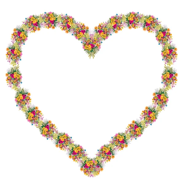 Modèle de cadre en forme de coeur — Image vectorielle