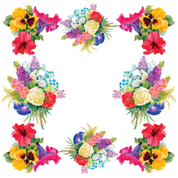 Floral frame patroon — Stockvector