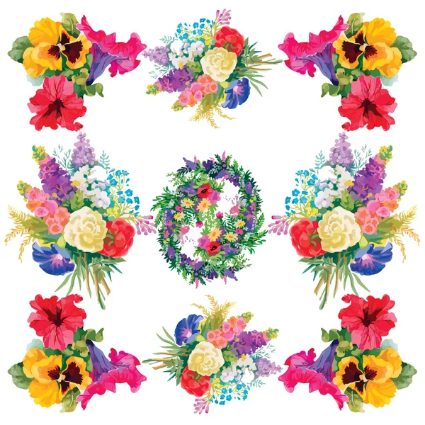 Floral frame patroon — Stockvector