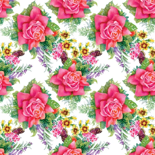 夏日玫瑰花朵 — 图库矢量图片