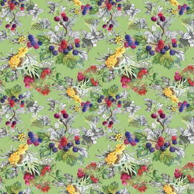 Deniz buck-diken dut ve ahududu