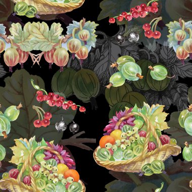 Olgun Frenk üzümü ve bektaşi desen