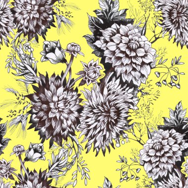 tek renkli çiçekli Bahçe desen