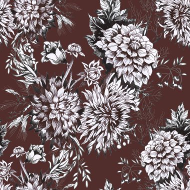 tek renkli çiçekli Bahçe desen