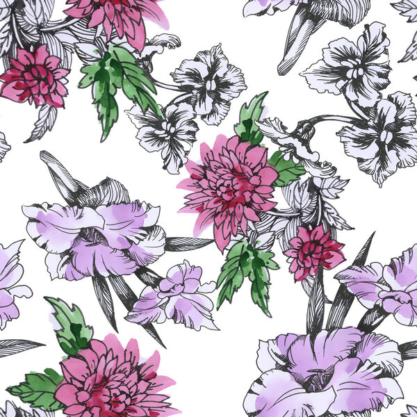 summer garden blooming  flowers