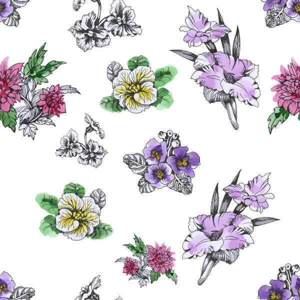 summer garden blooming  flowers