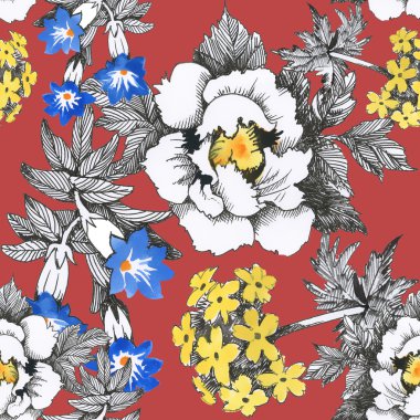 Yaz çayır çiçek açan çiçekler