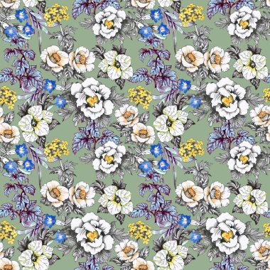 Yaz Bahçe çiçek açan çiçekler