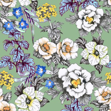 Yaz Bahçe çiçek açan çiçekler