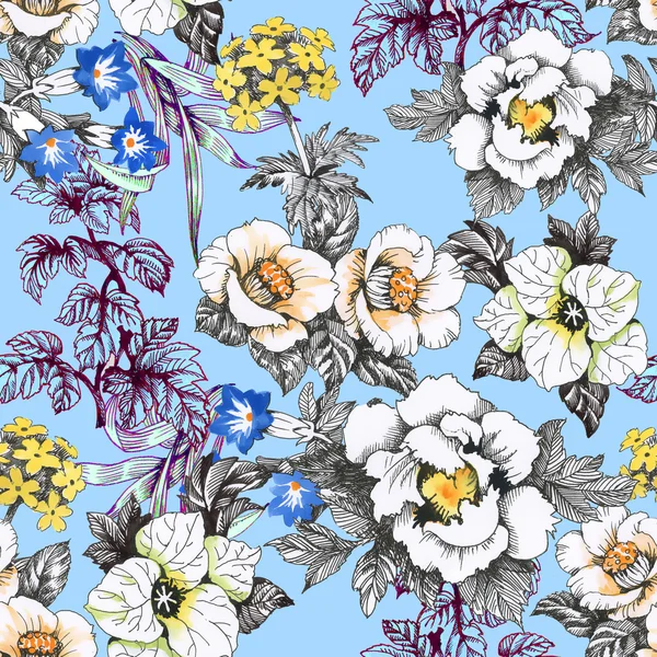 Yaz Bahçe çiçek açan çiçekler