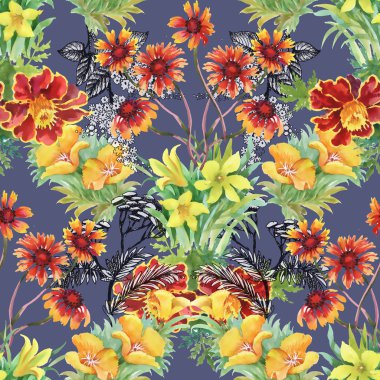 Yaz Bahçe çiçek açan çiçekler