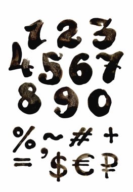 Suluboya el çekilmiş alfabe. Vektör çizim. Harfler boyalı fırça.