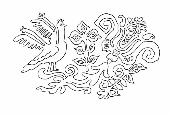 Akvarel divokých exotických ptáků na květiny — Stockový vektor
