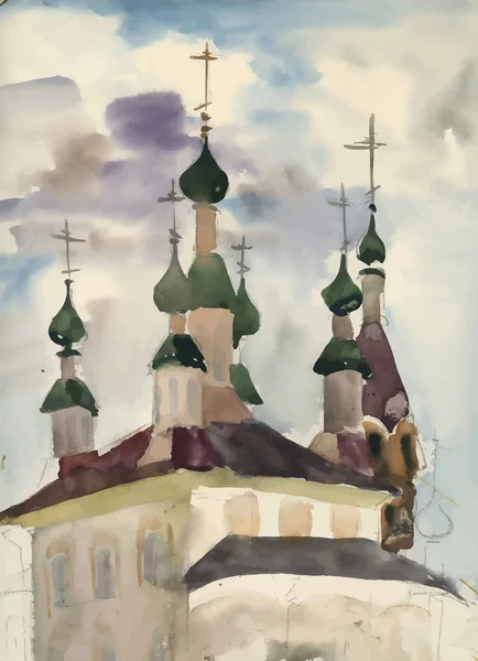 Szkic starego kościoła — Wektor stockowy