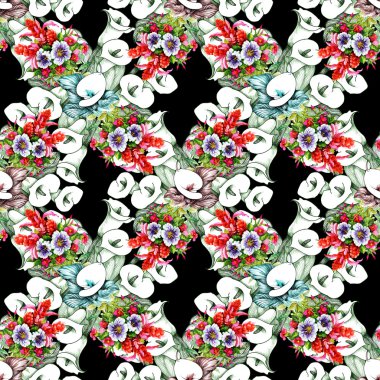 Çiçek calla seamless modeli