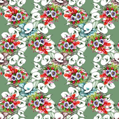 Çiçek calla seamless modeli