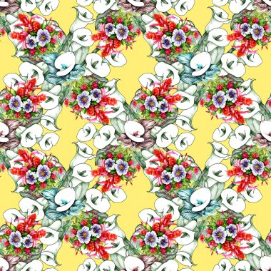 Çiçek calla seamless modeli