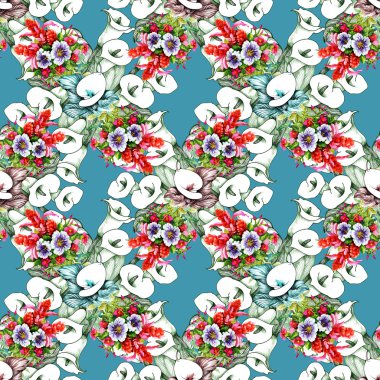 Çiçek calla seamless modeli