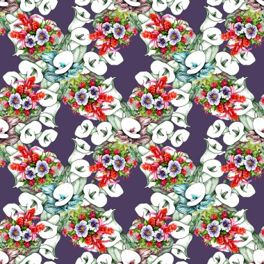 Çiçek calla seamless modeli