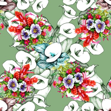 Çiçek calla seamless modeli