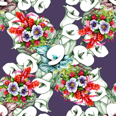 Çiçek calla seamless modeli