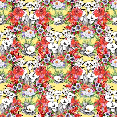 Çiçek calla seamless modeli