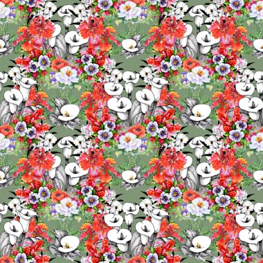 Çiçek calla seamless modeli