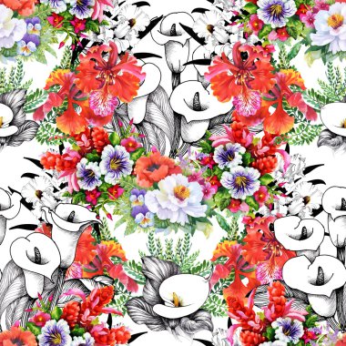 Çiçek calla seamless modeli