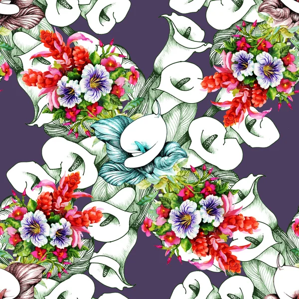 Çiçek calla seamless modeli