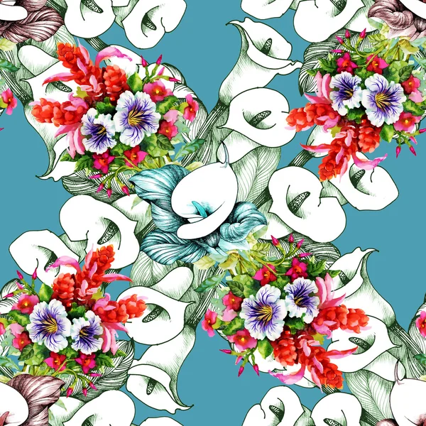 Nahtloses florales Calla-Muster — Stockfoto