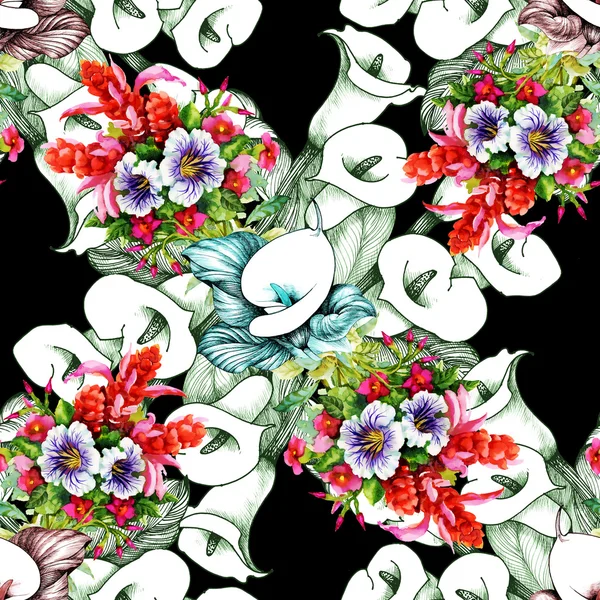 Nahtloses florales Calla-Muster — Stockfoto