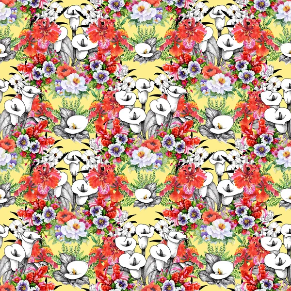 Çiçek calla seamless modeli